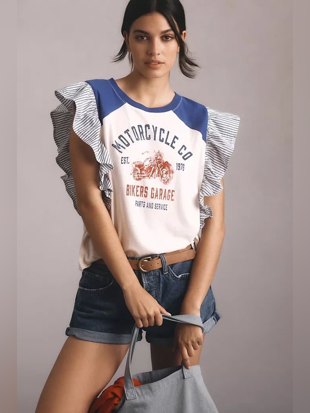 Pilcro Reworked Ringer Tee XXS Oversized